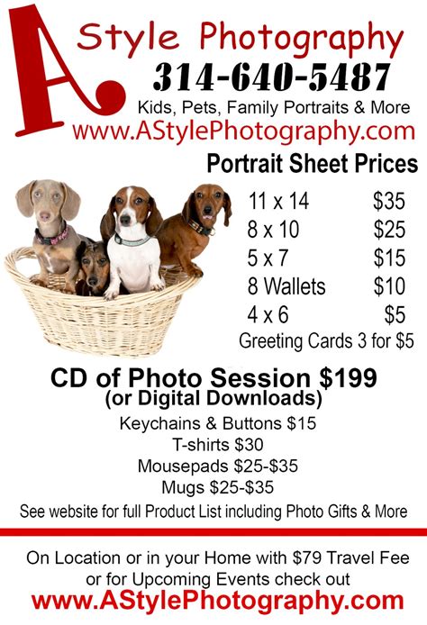 pet photography pricing